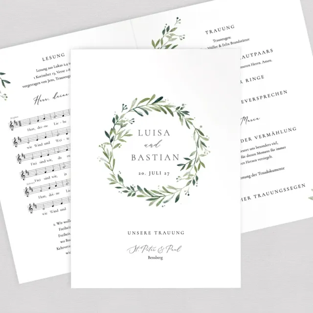 weddingstyle-trauung-kirchenheft-green-dream-din-a5-gedruckt-pdf image 1