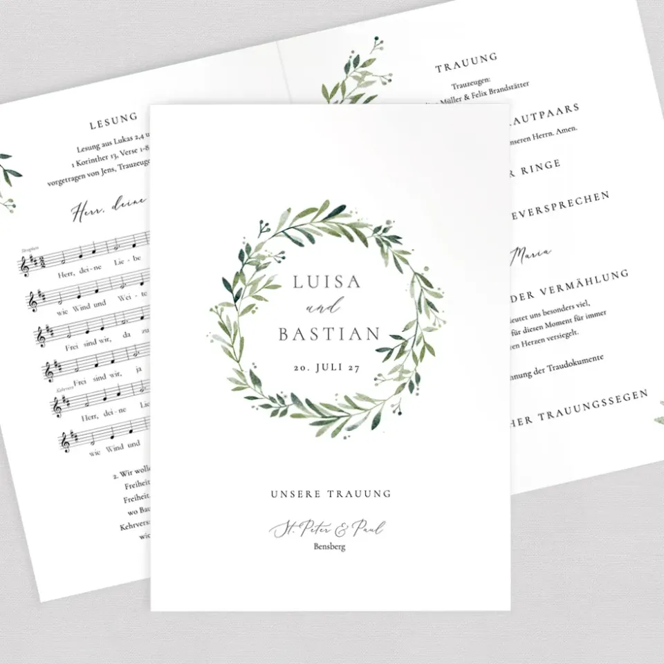 weddingstyle-trauung-kirchenheft-green-dream-din-a5-gedruckt-pdf image 1