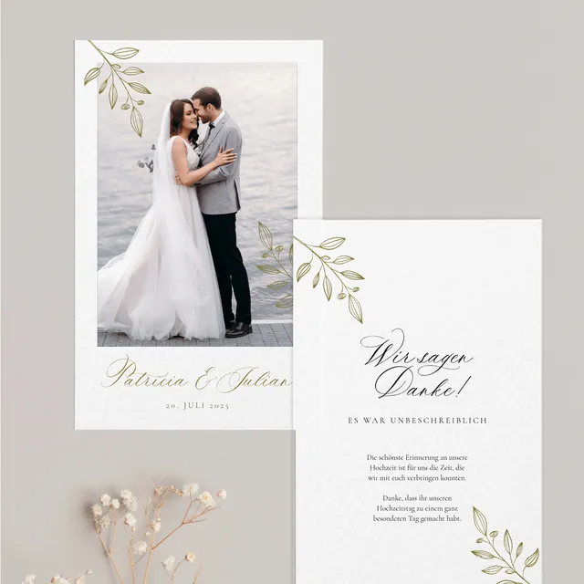 weddingstyle-zweig-elegant-dankeskarte-personalisiert-ab-25-stk image 1