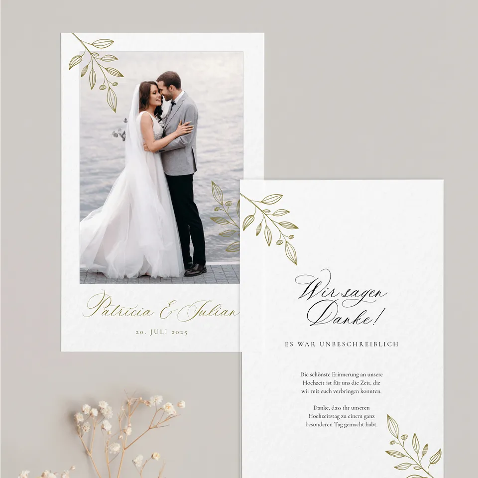 weddingstyle-zweig-elegant-dankeskarte-personalisiert-ab-25-stk image 1