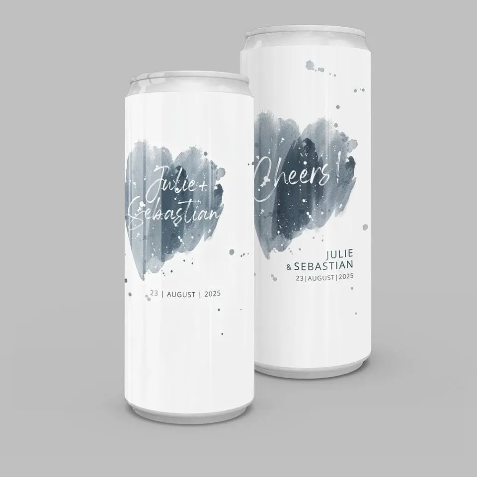 weddingstyle-sektempfang-getr-nkedosen-wasserfarbe-personalisiert image 1
