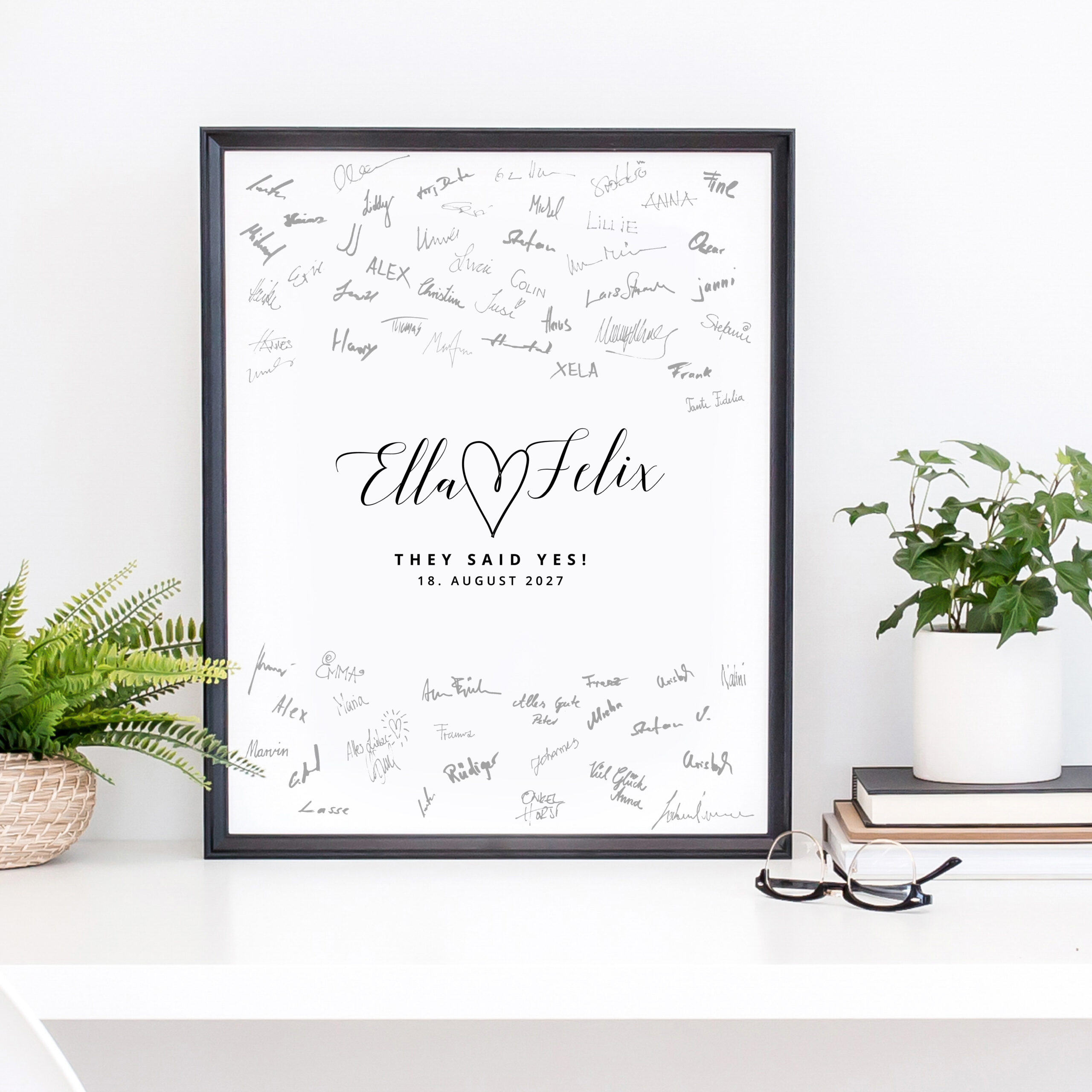 weddingstyle-feier-g-stebuch-bild-namen-mit-herz-personalisiert image 1