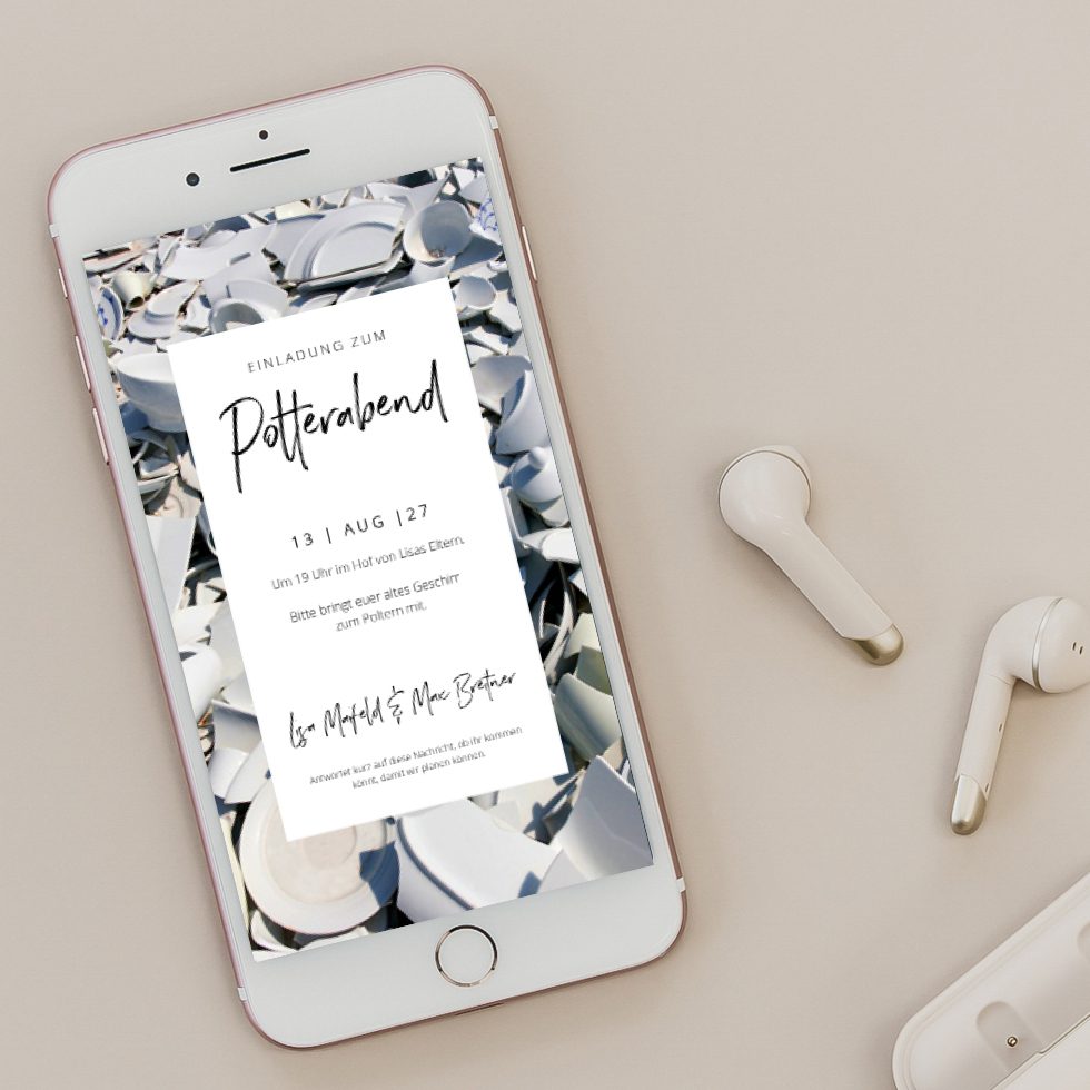 weddingstyle-hochzeitskarten-polterscherben-digitale-einladung-whatsapp image 1