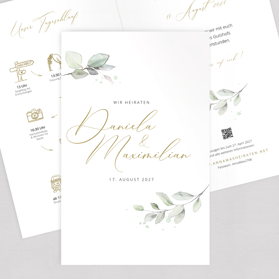 weddingstyle-hochzeitskarten-hochzeitseinladung-eukalyptus-b6-vorlage image 1