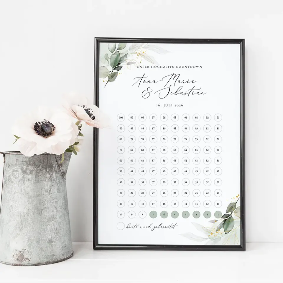 weddingstyle-geschenke-countdown-bild-eukalyptus-hochzeitsbild image 1
