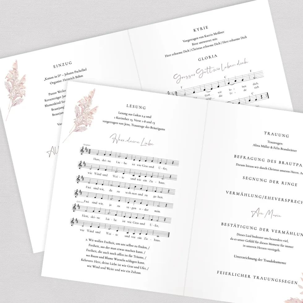 weddingstyle-trauung-kirchenheft-pampas-din-a5-gedruckt-pdf image 2