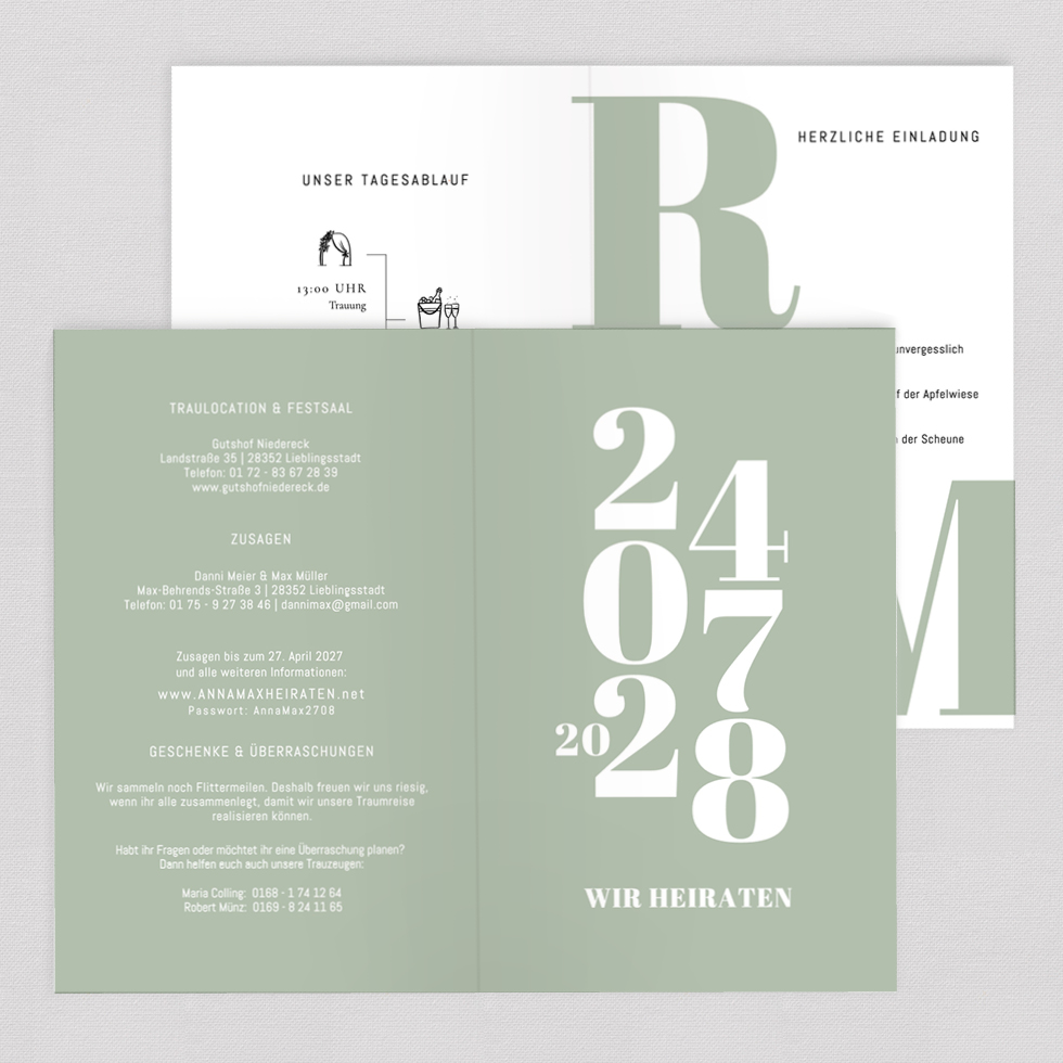 weddingstyle-datum-hochzeitseinladung-klappkarte-b6-individuell image 2