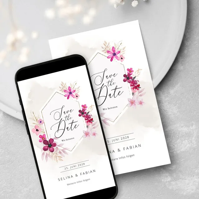 weddingstyle-hochzeitskarten-modern-magenta-digitales-save-the-date-whatsapp image 1