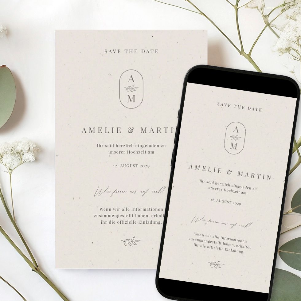 weddingstyle-hochzeitskarten-save-the-date-monogramm-gedruckt image 1