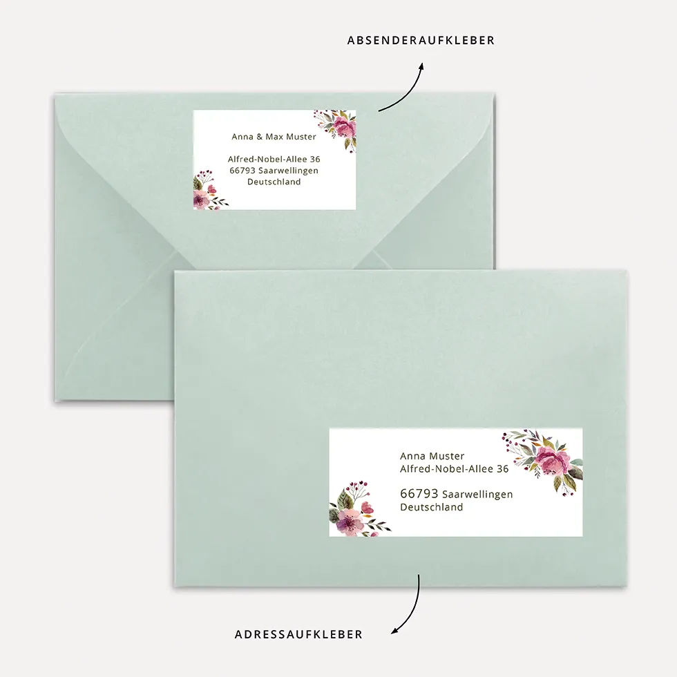 weddingstyle-hochzeitskarten-rustic-flowers-adressaufkleber-vorlage-17-designs image 1