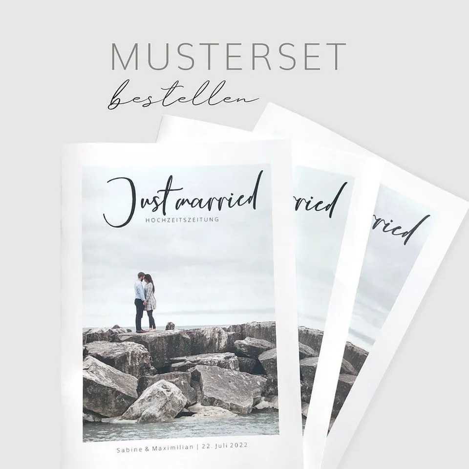 weddingstyle-hochzeitszeitung-papiermuster-musterset-mit-gutschein image 1
