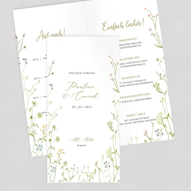 weddingstyle-feier-men-karte-blumenwiese-klappkarte-102x200-mm image 1