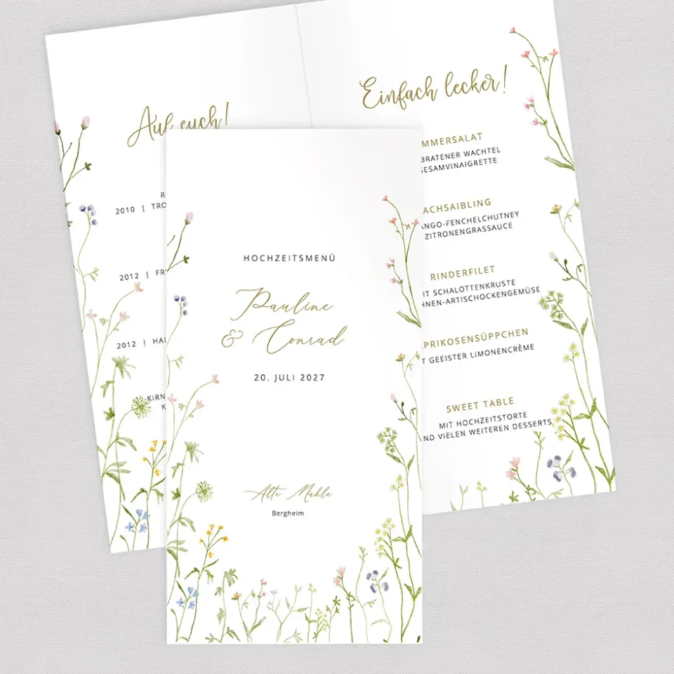 weddingstyle-feier-men-karte-blumenwiese-klappkarte-102x200-mm image 1