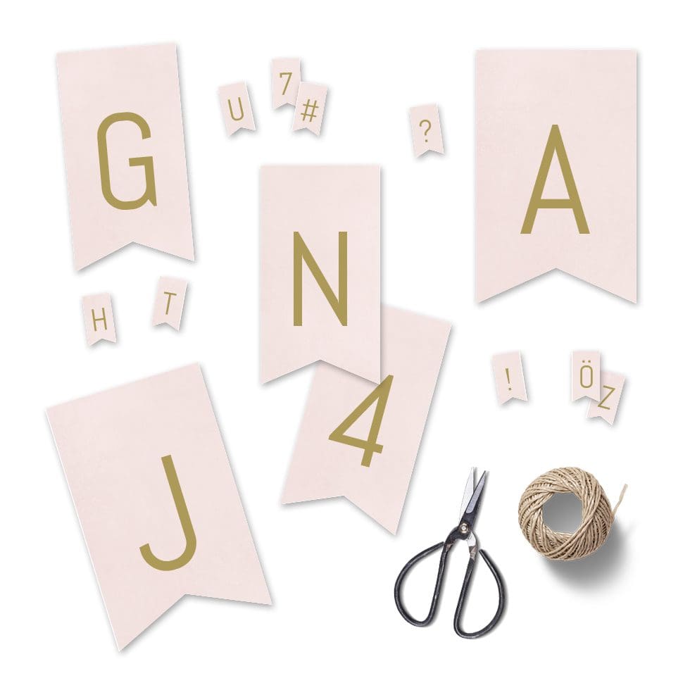 weddingstyle-feier-diy-girlande-rosa-gold-buchstaben-wimpel image 2