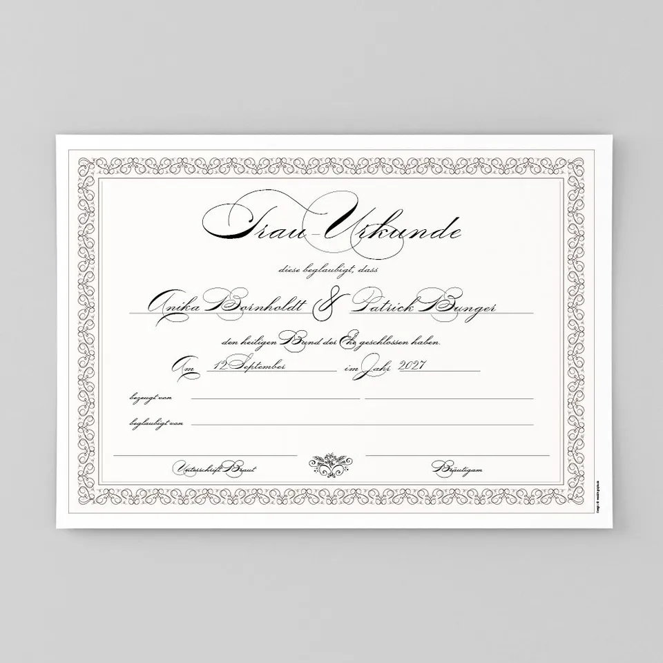weddingstyle-trauung-trauurkunde-classic-style image 1