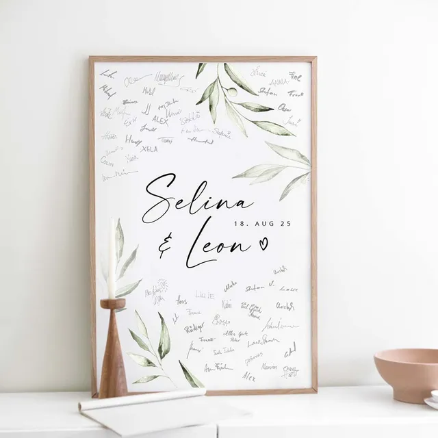 weddingstyle-feier-g-stebuch-bild-olive-poster-leinwand image 1