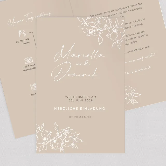 weddingstyle-hochzeitskarten-modern-vintage-einladungskarte-b6 image 1