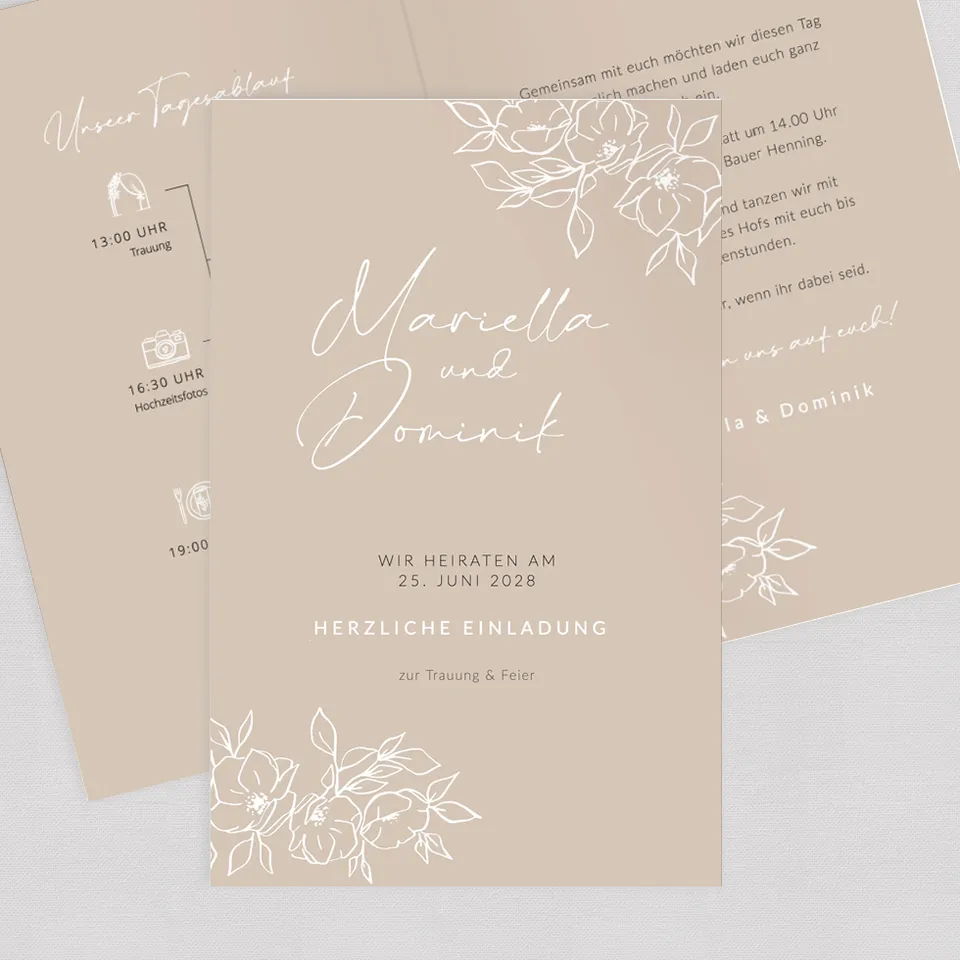 weddingstyle-hochzeitskarten-modern-vintage-einladungskarte-b6 image 1