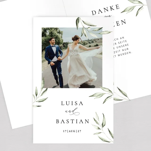 weddingstyle-olivenzweig-dankeskarte-klappkarte-b6 image 1