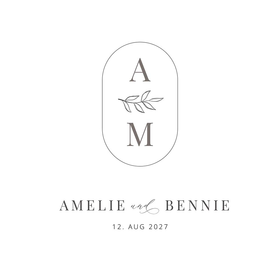 weddingstyle-hochzeitskarten-amelie-bennie-logo-vorlage image 1