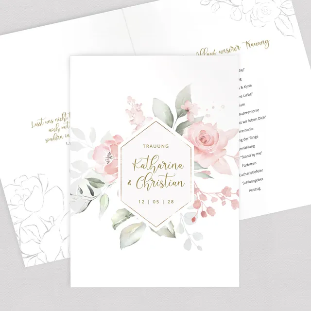 weddingstyle-trauung-true-romance-kirchenheft-umschlag-a5-vorlage image 1