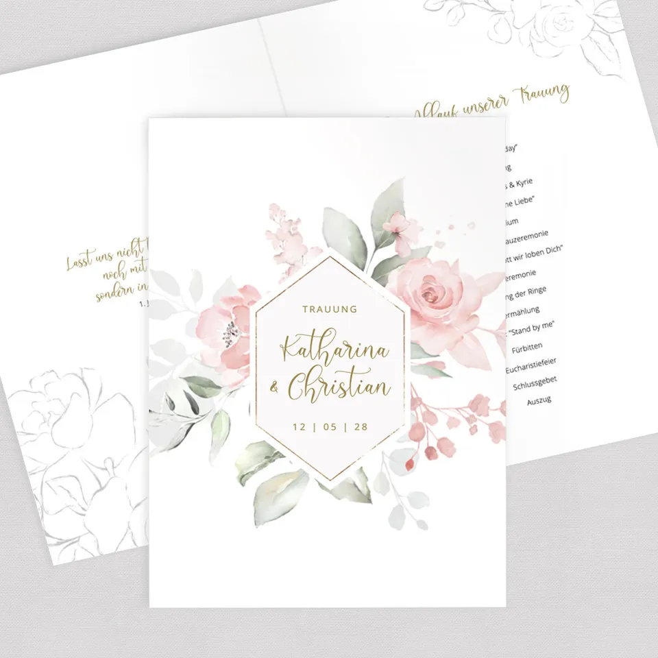 weddingstyle-trauung-true-romance-kirchenheft-umschlag-a5-vorlage image 1
