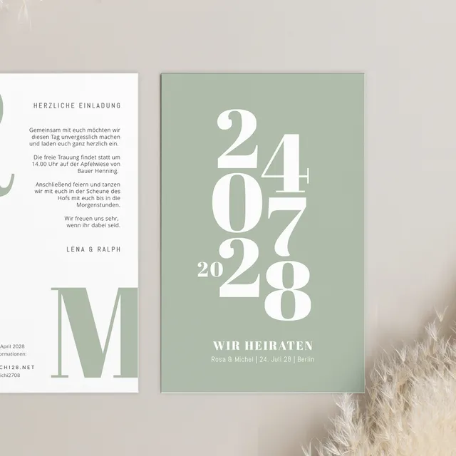 weddingstyle-hochzeitskarten-datum-hochzeitseinladung-karte-b6 image 1