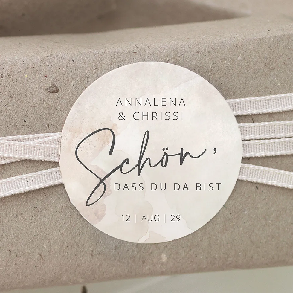weddingstyle-sch-n-dass-du-da-bist-aufkleber-gastgeschenk-beige image 1