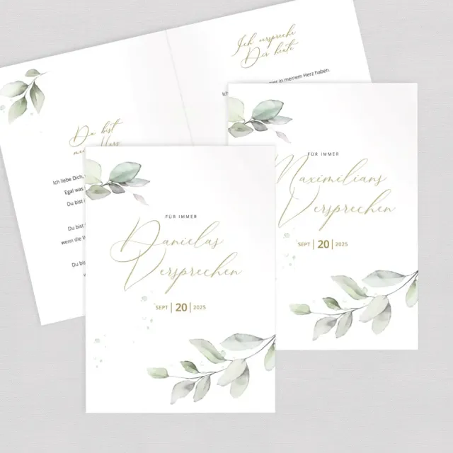 weddingstyle-trauung-eheversprechen-hefte-eukalyptus-2er-set image 1