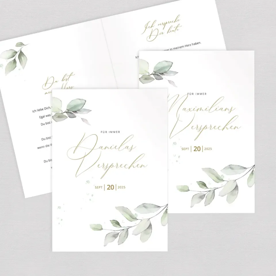 weddingstyle-trauung-eheversprechen-hefte-eukalyptus-2er-set image 1