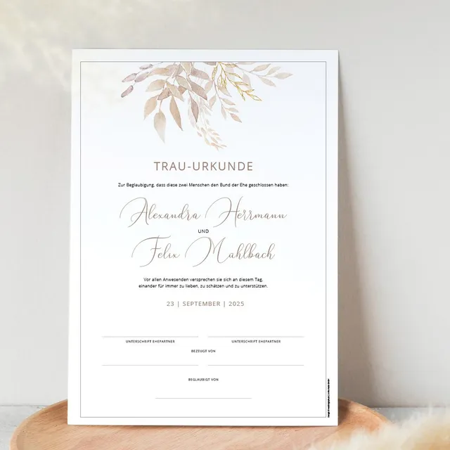 weddingstyle-trauung-trau-urkunde-natural-hochzeitsurkunde image 1