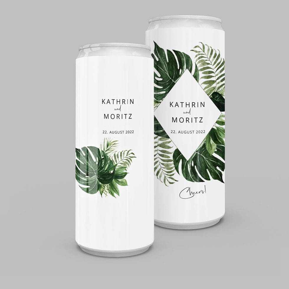 weddingstyle-sektempfang-getr-nkedosen-tropical-slim-personalisiert image 1