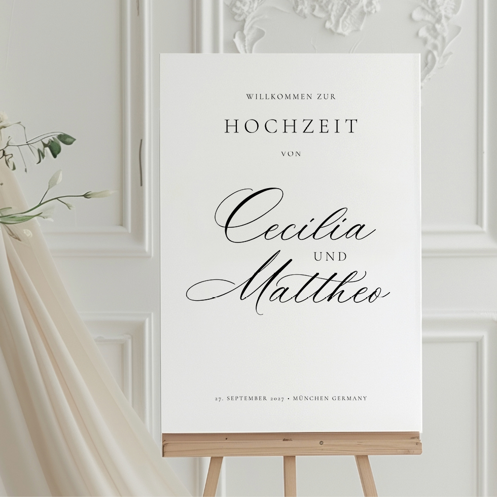 weddingstyle-trauung-willkommensschild-cecilia-mattheo-acryl image 1