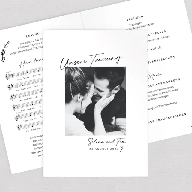weddingstyle-with-love-kirchenheft-gedruckt-din-a5 image 1