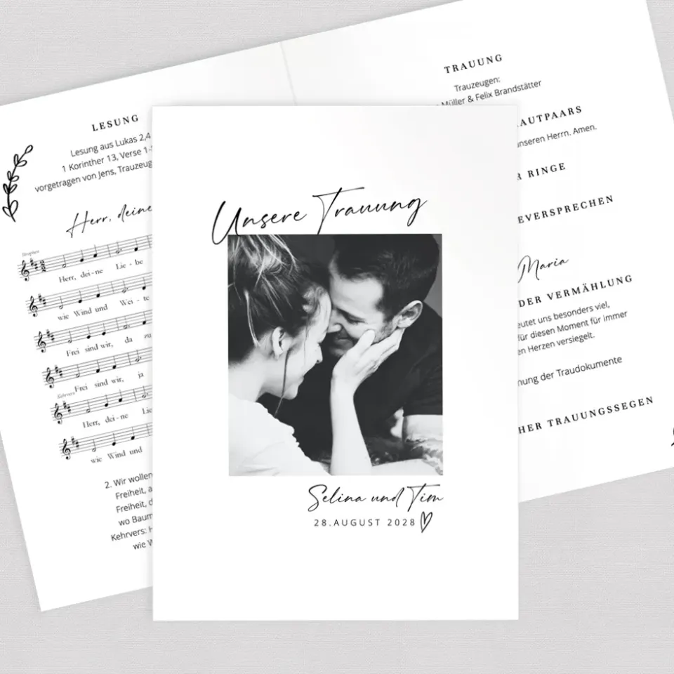 weddingstyle-with-love-kirchenheft-gedruckt-din-a5 image 1