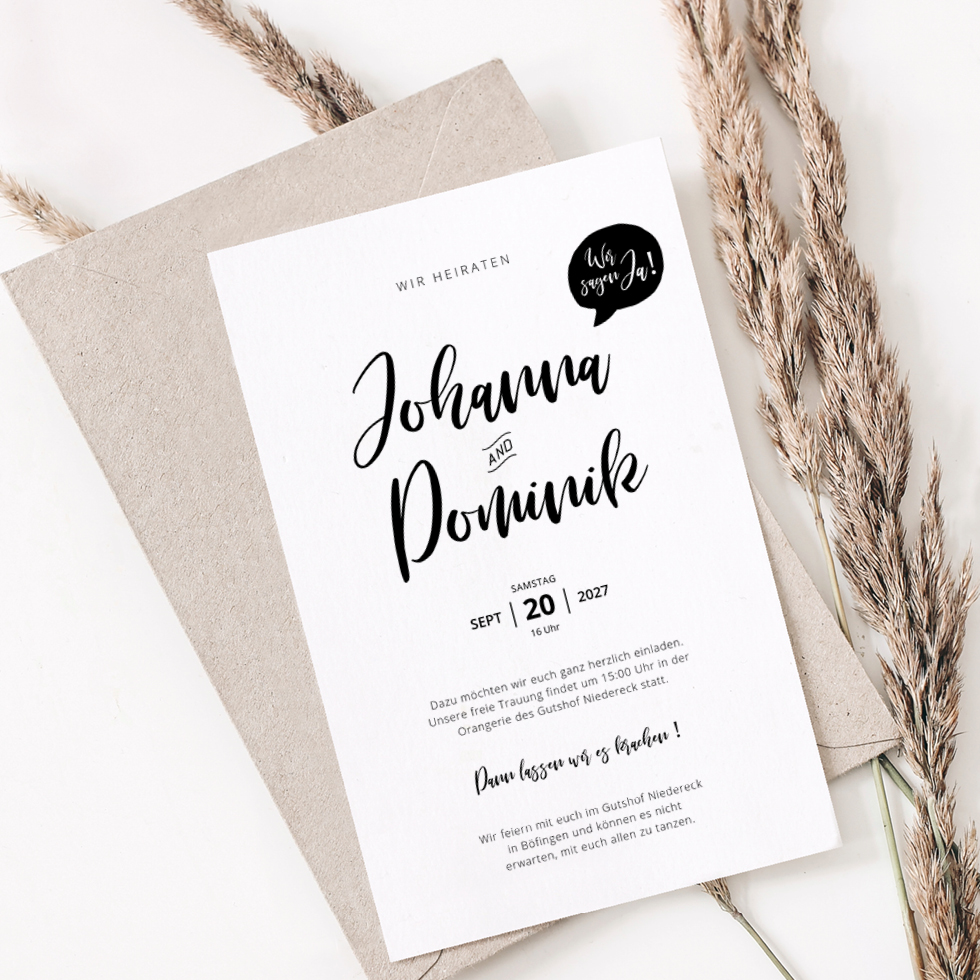 weddingstyle-hochzeitskarten-lettering-einladungskarte-vorlage-b6-individuell image 1