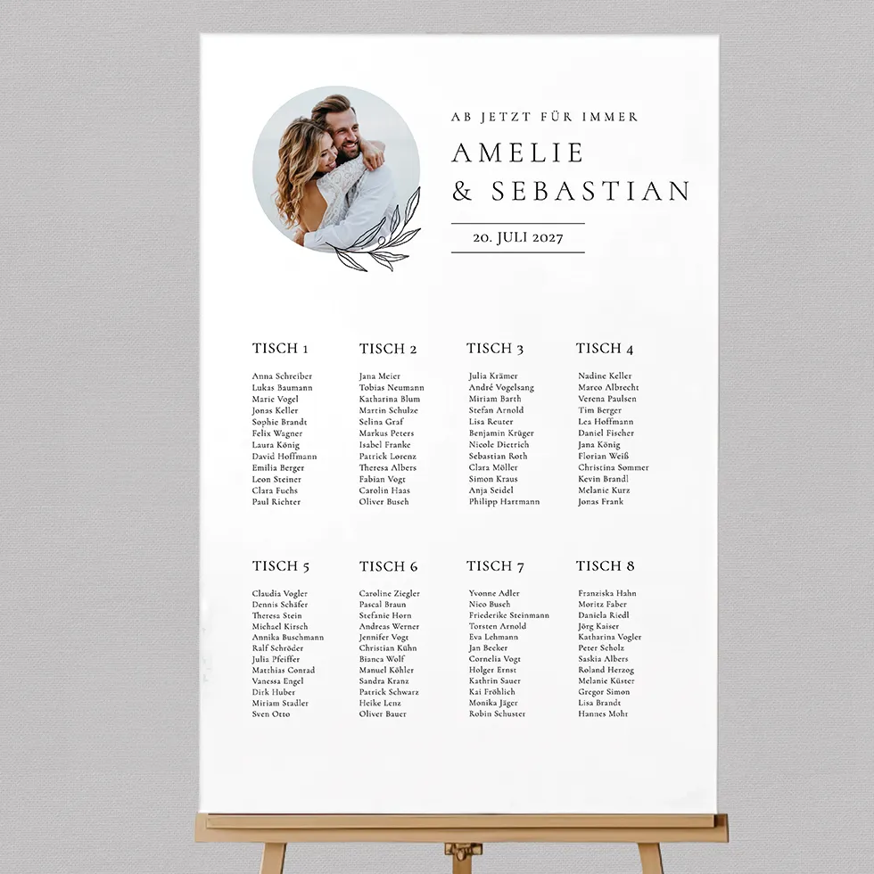 weddingstyle-feier-sitzplan-mit-foto-poster-tischplan image 1