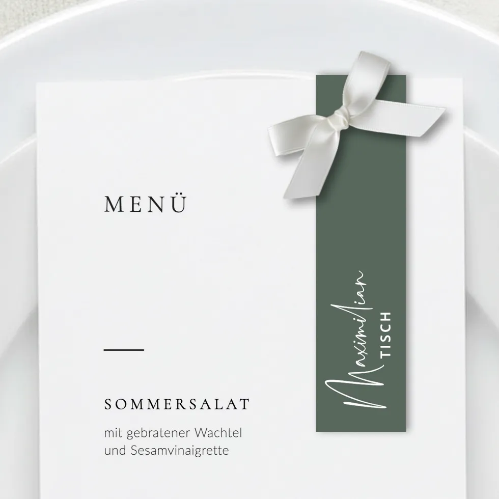 weddingstyle-feier-smaragd-streifen-namenskarten-personalisiert image 1