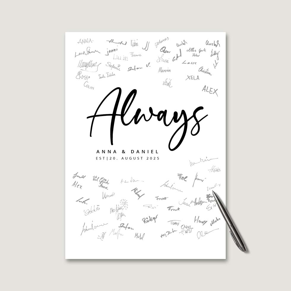 weddingstyle-feier-g-stebuch-bild-always-leinwand-personalisiert image 2