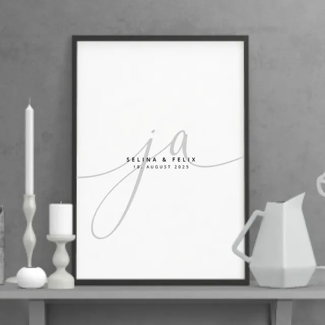 weddingstyle-hochzeitsposter-ja-modern-geschenk-poster image 1