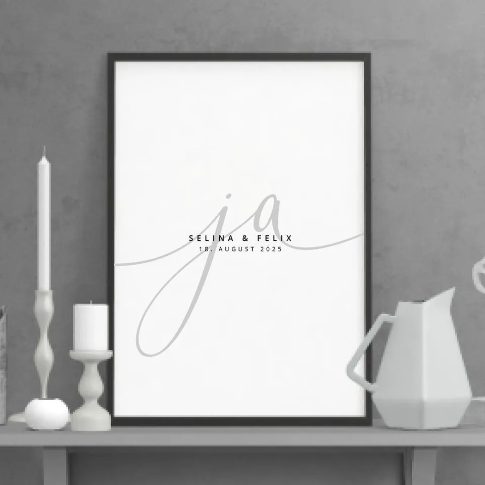 weddingstyle-hochzeitsposter-ja-modern-geschenk-poster image 1