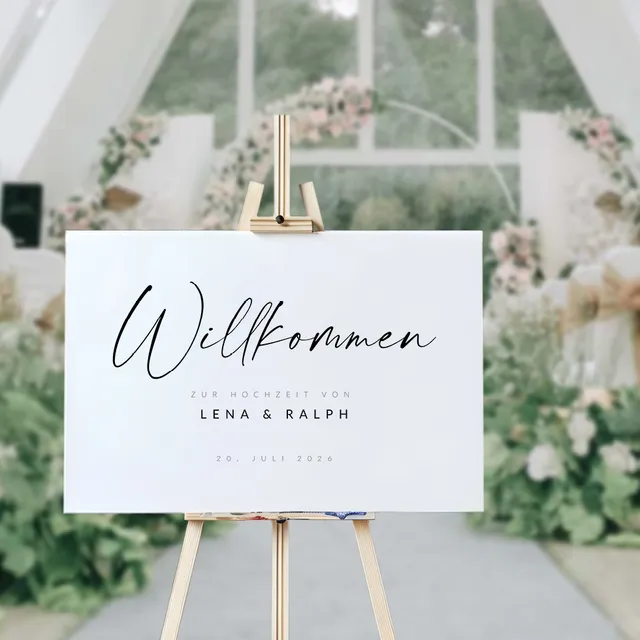 weddingstyle-trauung-lena-ralph-willkommensschild-personalisierbar-poster image 1