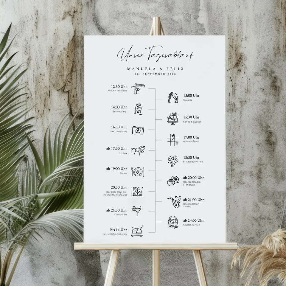 weddingstyle-feier-tagesablauf-schild-timeline-15-hochzeit image 1
