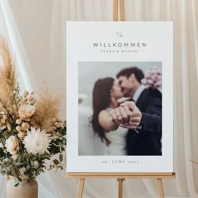 weddingstyle-trauung-foto-logo-willkommensschild-mit-foto image 1