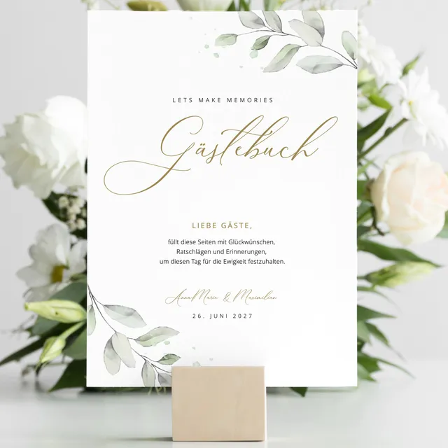 weddingstyle-feier-g-stebuch-schild-eukalyptus-posterdruck image 1