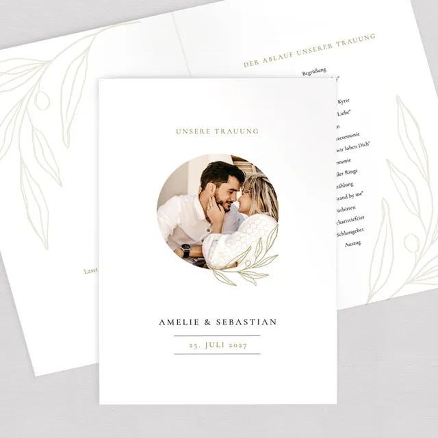 weddingstyle-trauung-branch-kirchenheft-umschlag-mit-foto-a5 image 1