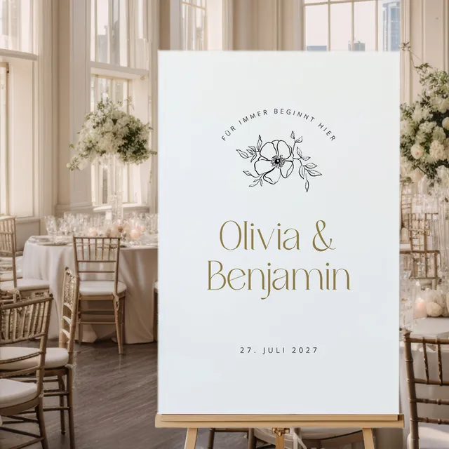weddingstyle-trauung-willkommensschild-pure-poster-personalisierbar image 1