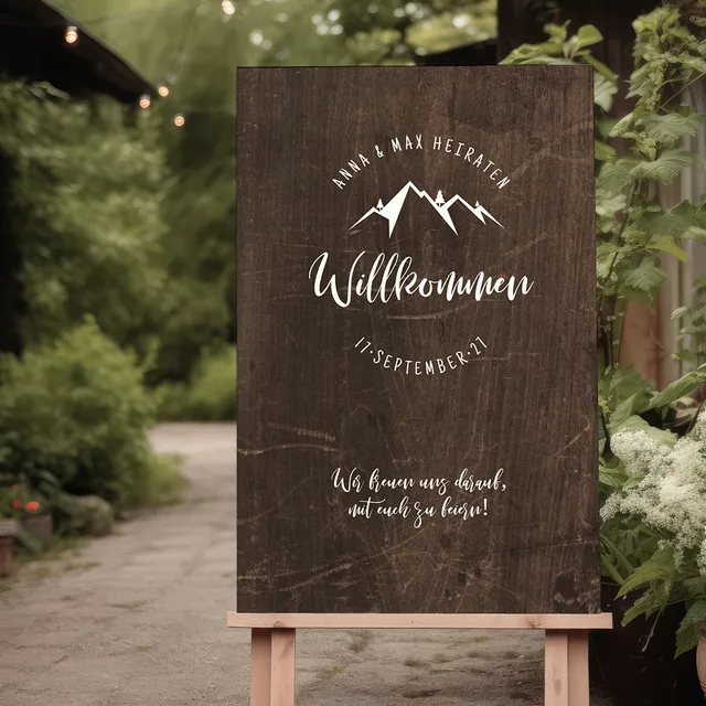 weddingstyle-gipfelliebe-willkommensschild-poster-gedruckt image 1
