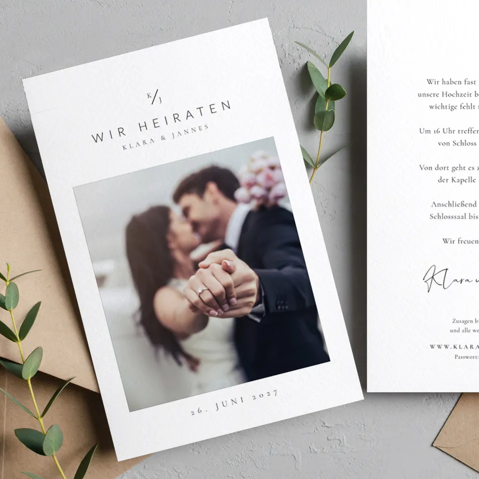 weddingstyle-hochzeitskarten-just-us-einladungskarte-b6-gedruckt image 1