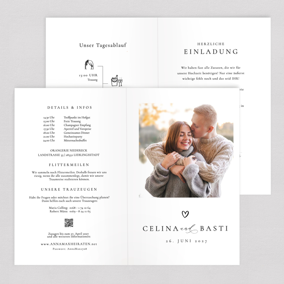 weddingstyle-hochzeitskarten-hochzeitseinladung-just-love-klappkarte-b6 image 2